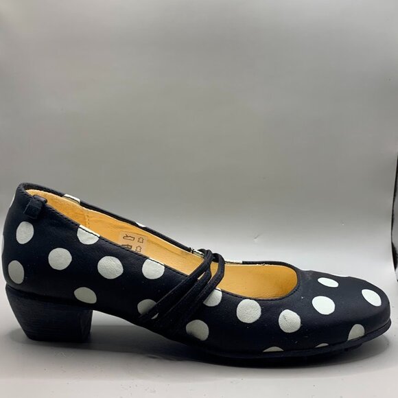 Gudrun Sjoden Black with white polka dot shoes size 38 - Picture 2 of 9